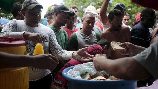 Thousands of Cubans stranded in the Costa Rican border waiting to be reunited with their family . 