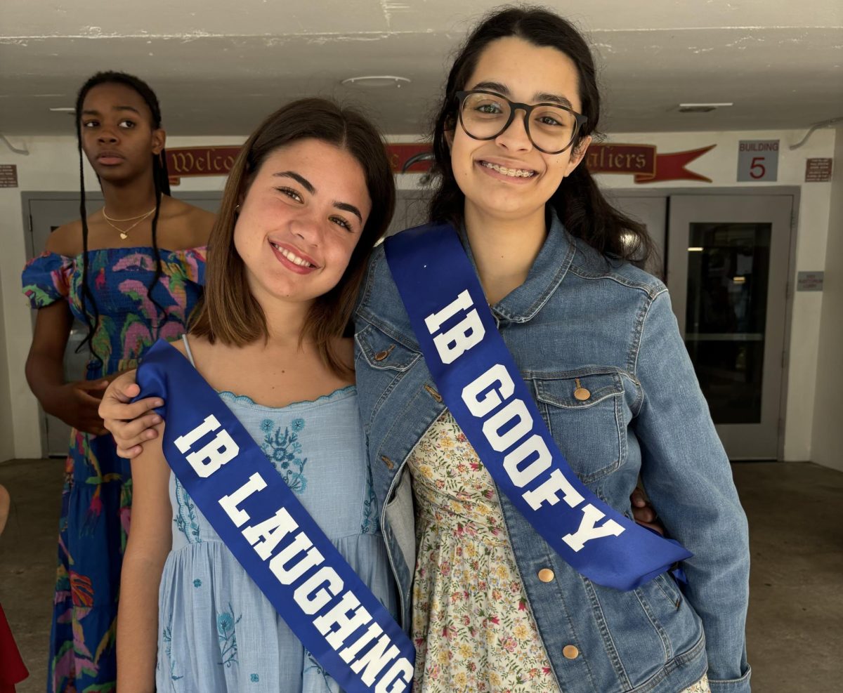 After four years of bringing out smiles in the IB Class of 2024, seniors Veronica Montalvo and Monica Santamaria cherish their friendship in front of the camera. 