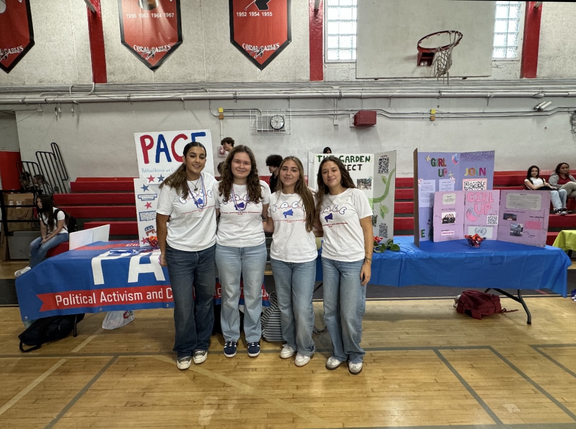 Standing side-by-side, students on the board of PACE represent their club and sister clubs, Garden Project and Girls Up.