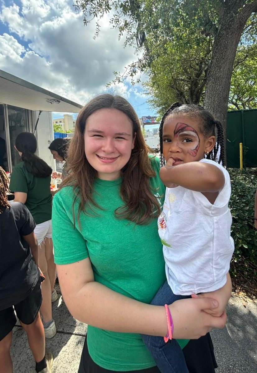 Nathalie Schwart enjoying her time at the carnival while spreading healthcare resources.