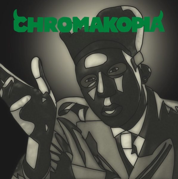 Tyler the Creator's album cover features the interpretation of his new character, St. Chroma. The masked and colorless persona contributes to the album's theme of false identity. 
