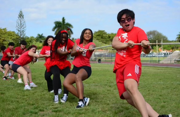 Distinguishing themselves as seniors dressed in red from head to toe, AOF spirit filled the atmosphere.