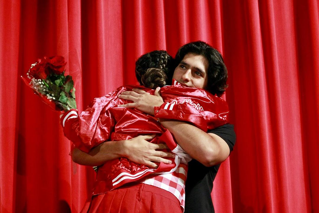 Senior Catherine Romero could be seen hugging her Sweetheart after a memorable performance and receiving her senior jacket.