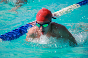 Galeazzi cuts through the water at a Gables tri-meet invitational, located at the Ransom pool. Gables came in second of the three schools. 