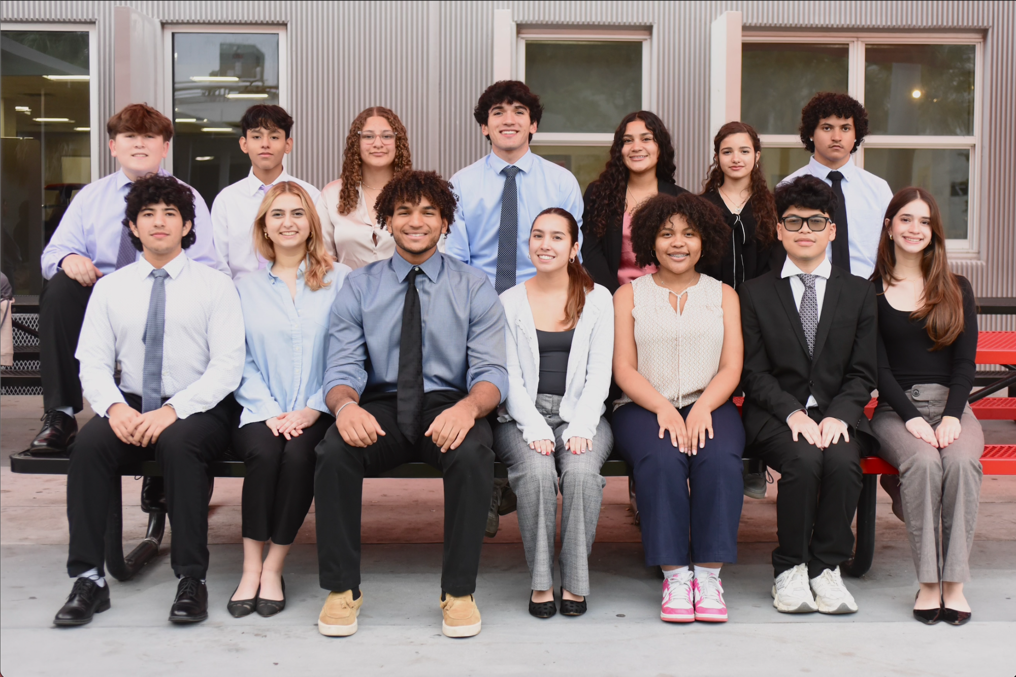 The 2024-2025 board is pictured smiling together to have a keepsake of the time they will spend this year achieving greatness.